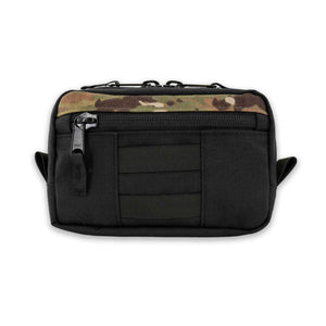 The Lane Sling Bag - where durability meets functionality for your everyday journey. Handcrafted with durable black and camo 1000D Cordura this sling bag will last years to come. Front view.