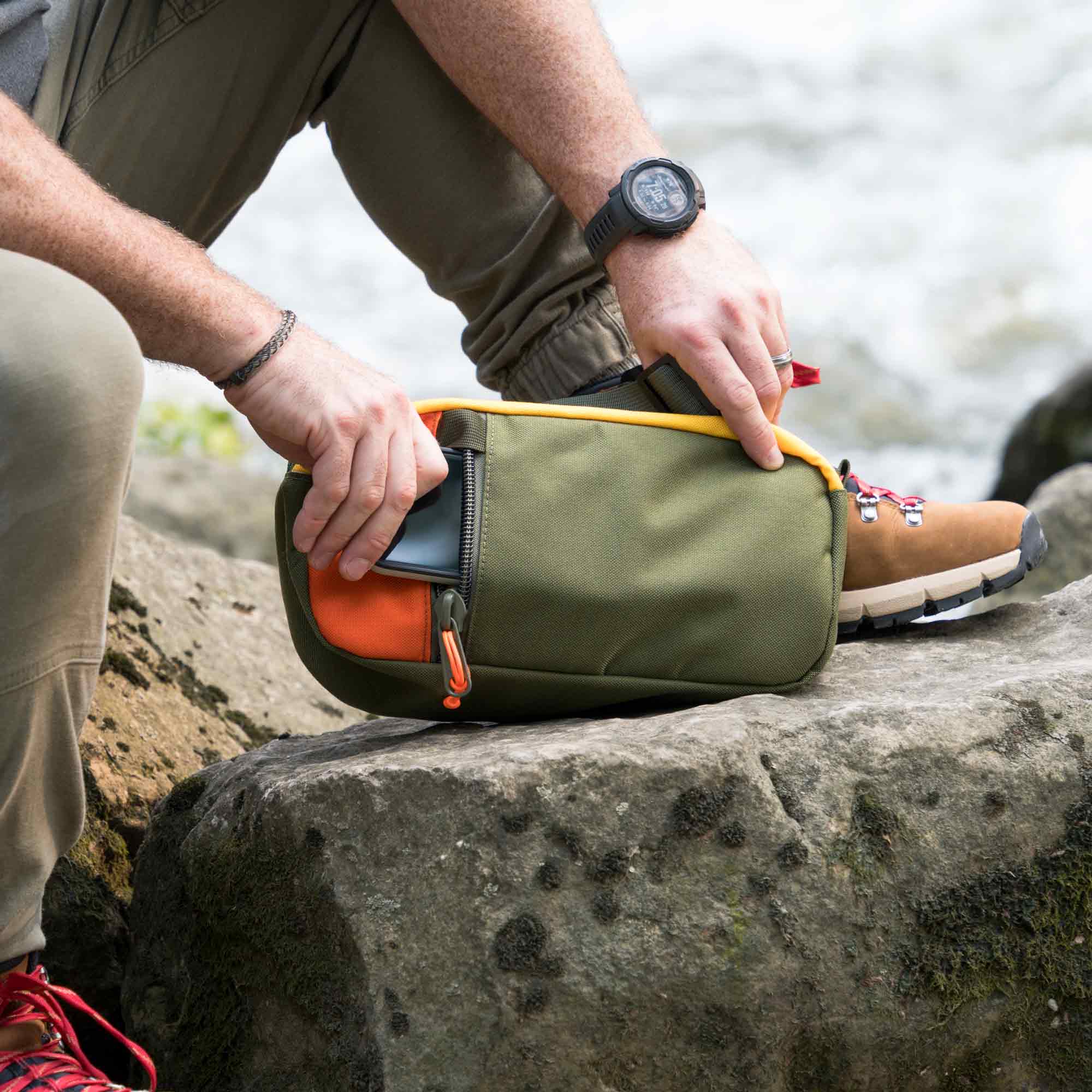 Orange discount man bag