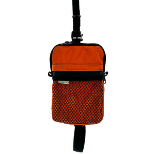 Orange crossbody bag - ripstop nylon - front view - shown as a sling bag