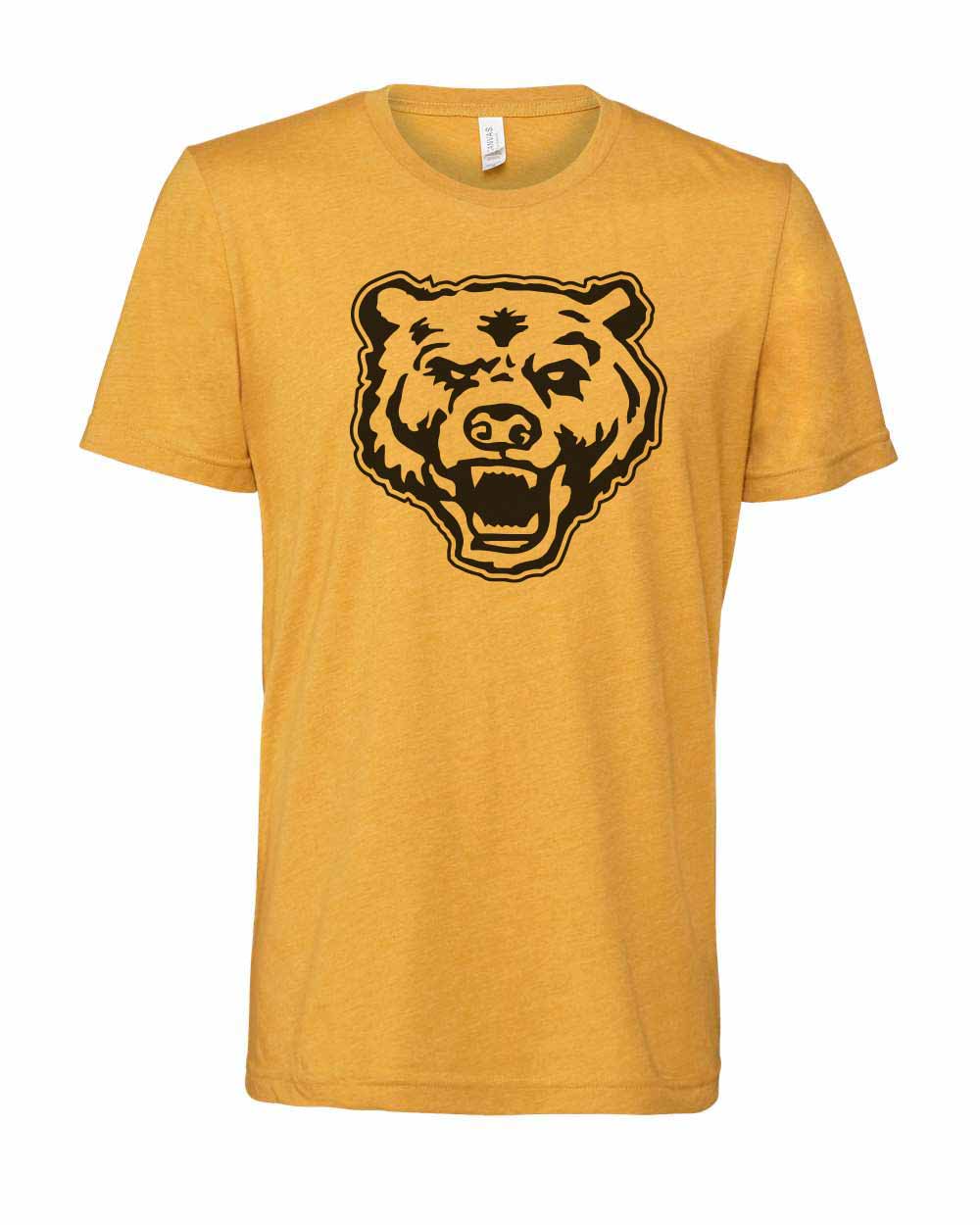 Show off your Upper Arlington Golden Bear Pride with this classic edition t-shirt. The officially licensed Golden Bear logo printed in black on a mustard t-shirt.