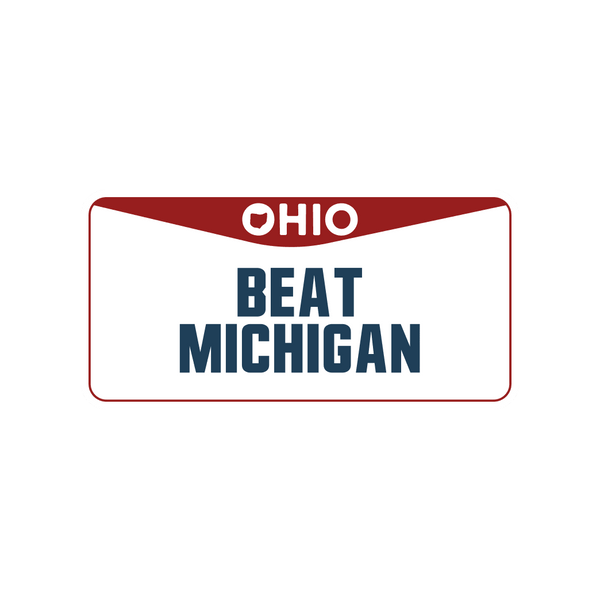 Beat Michigan Ohio License Plate Sticker