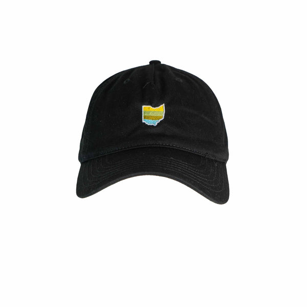 Scioto Made Ohio dad hat is built for comfort and style.  Embroidered Ohio on the front features our Scioto Made stripes that represent our passion for the outdoors water, earth, trees and sun.  Color: Charcoal  Materials: 100% Organic Cotton five panel Unstructured Hat with snap back.   Size: One size fits most. 