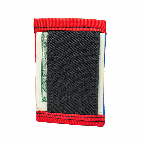 Scioto Made skip wallet blue red back view 01