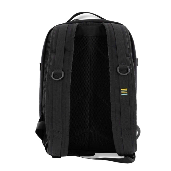 21L 1000D Cordura Backpack in all black. Back view.