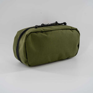 Olive green 4L packing cube. Front view.