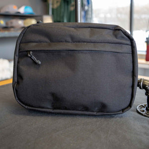 The city sling bag shown at the Shop where it was handmade in Columbus, Ohio. 