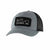 Scioto Made Trucker Hat with Columbus skyline 1812 patch. Heathered gray with black mesh. 