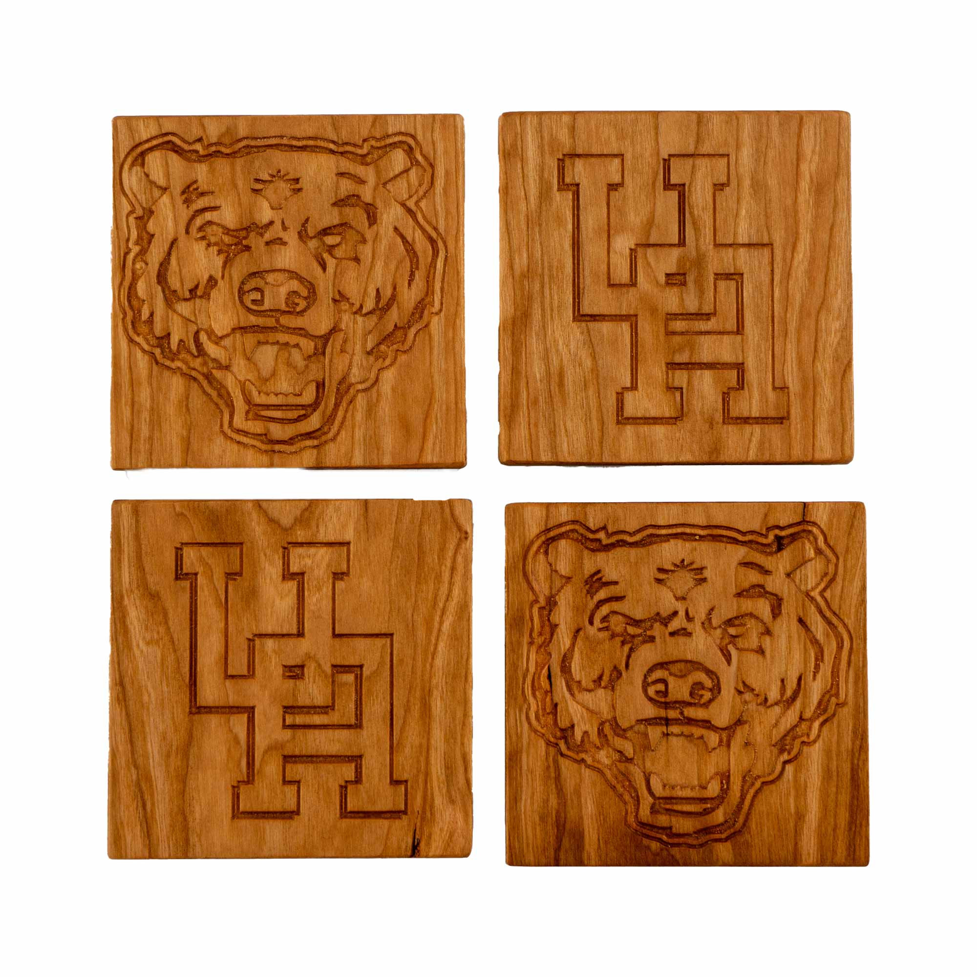 Upper Arlington Golden Bear Wood Coaster - Set of 4
